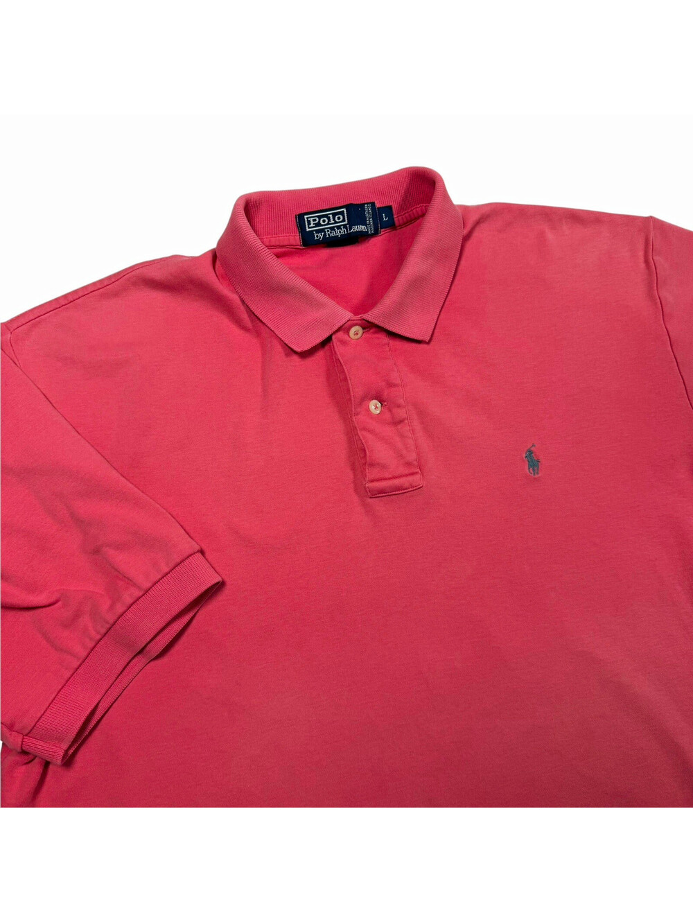 Polo Ralph Lauren Men's Pink Solid Short Sleeve Polo, Embroidered Logo Size L